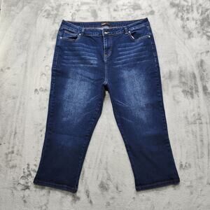 Enjoy Denim Jeans Womens 20 Blue High Rise Crop Capri Skinny Leg Stretch Denim